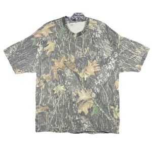 Vintage Jerzees Outdoors Camo T Shirt Men Size X-Large Green Brown Mossy Oak